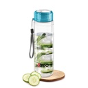 Treo by Milton Hector Butelka szklana 1000 ml I Leak Proof I Premium Glass I Food Grade- Bpa Free Material I Odur Proof I Easy to Carry Strap I Idealny do domu, Office, Blue