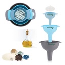 Clazkit ® 3- Piece Zestaw kuchenny - Komponenty z uchwytem, Szerokie usta Food Stopień tworzyw sztucznych, Odłączalny filtr cieczowy do płynów, suchych składników i proszku