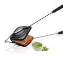 MILTON Pro gotować Non-Stick Aluminium Sandwich Gas Toster, 14 cm, Sandwich Maker, Sandwich Griller, Heat- Resistant Bakelite Handle, Gaz kompatybilny, PFOA Free, Czarny