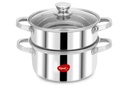 Pigeon przez Stovekraft Steamer Stal X Steamer Stainless Steel Induction Base, Modak Maker / Momo Maker, Podwójny Komponent ze Szkło Lid, 4.6L Pojemność, Srebro, 4.6 l