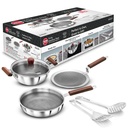 Hawkins 6- Piece Triply z ekranowanym Nonstick Gift Set 124; Induction & Gas kompatybilne 124; Metal Spoon Friendly 124; Long- Lasting Between 124; z Lid Between 124; Silver (SNSGP1) 124; Induction and Gas Puve Compatible