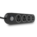 Kotwica przez Panasonic 4 Universal Socket Extension Board, 6A Spike Guard z 2-Meter Heavy Duty Cord for Home and Office Usage, 4 Way Power Strip ze wskaźnikiem LED, Matt Wykończenie