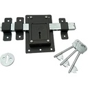 Hindson 10 Chal Iron Gate Lock 124; Heavy Duty 8 Lever Door Lock z 3 Klucze 124; Double Side Operated Main Gate Lock dla domu i biura 124; Strong Metal Body (Black Finance)