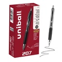 uniball ™ 207 Gel długopisy, Czarny tusz, 0,7 mm średni punkt, Retractable, 12 Count