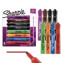 Sharpie Flip Chart Markers, Bulllet Tip, Różne kolory, Low- Odor, Squeak- Free, 8 Count - Prezentacja biurowa, Powrót do szkoły, Nauczyciel dostaw