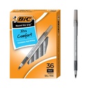 BIC Round Stic Grip Xtra Comfort Black Ballpoint długopisy, 36- Count Pack