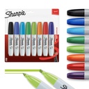 Sharpie Permanent Chisel Tip Marker Set, Plastikowe znaczniki dla drewna, tworzyw sztucznych i więcej, 8 Count