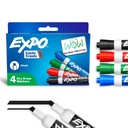 EXPO Dry Mase Markers, Niskie zapachy atramentu, Różne kolory, Chisel Tip, 4 Count - Whiteboard, Kalendarz, Organizacja, Dostawy zasadnicze dla Biura, Szkoła, Klasa, Nauczyciele