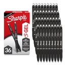Sharpie S- Gel Pen, średni punkt (0.7mm), Czarny żel Ink, 36 Hrabia - Pisanie, Notatnik - biorąc, Dostawy biurowe, Nie rozmazane, Nie krwawi