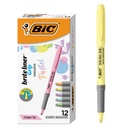 Bic Liner Grip Pastel highlighter set, Chisel Tip, 12- Count