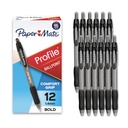Papier Mate Profil Retractable długopisy, Bold Point (1.4mm), Czarny tusz, 12 Hrabia - Pisanie, Dziennikarstwo, Dostawy biurowe