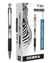 Zebra Pen STEEL F- 301 Retractable Ballpoint Pen, Czarny tusz, 0,7mm, 12- Pack