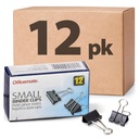 Officemate Small Binder Clips, Black, 12 Pudełek po 1 Dozen Each (144 Razem) (99020)
