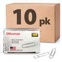Officemate Premium # 1 Paper Clips, 1000 Paper Clips (10 Pudełek po 100 Każdy) (99916), Silver