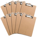 Listy Rozmiar schowki z niskim profilu klip (Zestaw 10) - Drewniane schowki luzem 10 Pack, Heavy Duty Clipboard, Powrót do szkolnego nauczyciela klasy dostaw, Dostawy szkolne dla studentów