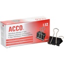 ACCO Binder Clips, Medium, Black, 12 per Box, 2 Pudełka (72062)
