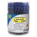 Pilot G2 Premium Gel Pen Convenience Pack, Retractable, Fine 0,7 mm, Niebieski tusz, Blue Beczka, 36 / Pack