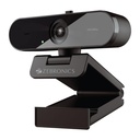 Zebronics FHD USB Webcam, 30FPS, 2P2G soczewki, 2.0MP CMOS Sensor, Auto- Biała równowaga, Auto- Ekspozycja, Privacy Shutter, Built- in Mic, dla zespołów, FaceTime, PC / Laptop (Live Pro)
