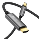 Zebronics Typ C do kabla HDMI, 4K @ 60Hz XI124; 1080p @ 240Hz, 18Gbps Transfer danych, 3D kompatybilne, 1M (3.2ft) Kabel pleciony, dla Laptop, Mobile, iPad Pro, MacBook, Chromebook, TV (CHA20)