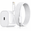20W SuperFast Adapter Charger & Cable (Apple- MFi Certified) Kompatybilny z iPhone 14 / 14Plus / 14Pro / 14Promax 13 / 13Pro / 13Promax 12 / 12Pro / 12 / 11 / X / Xr Series (White)