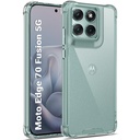 TheGiftKart Crystal Clear Back Cover Case for Motorola Moto Edge 70 Fusion 5G Between 124; 360 Stopień Ochrona 124; Shock Proof Design Between 124; Przezroczysty Back Case Cover (PC & TPU, Przezroczysty Bumper)