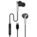 Zebronics Type- C Wired Earphone, in- Line MIC, Deep Bass, 1.2m Kabel, 10mm Neodymium Driver, Lekka waga, in- Ear Design, Kompatybilny z Mobile, Tablet, Laptop (Br C, Czarny)