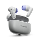 HAMMER Airflow Neo Earbuds z 80H Playtime, 13mm Titanium Driver, 40ms tryb gry, szybkie ładowanie Pąki, Type-C Ładowanie, Asystent głosu, Lekki Dual- Tone Design (Grey)