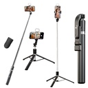 Kratos K9 Selfie Stick Tripod With Light, 67 cali / 170CM Wzmocniony Tripod do telefonu komórkowego, Wielofunkcyjny Bluetooth Long Selfie Stick do podróży, Vlogowanie, Kompatybilny z iPhone i wszystkie smartfony
