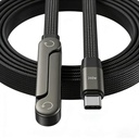 240W USB C do USB C Kabel szybki z niewidzialnym stojakiem telefonicznym, 90 ° płaski Cord