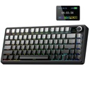 Aula F75 MAX Side- Grawerowane czapki klawiszowe 3 w 1 Mechaniczne gry Keyboard w 75% Układ z TFT Screen i Knob, Hot Swappable, RGB Backlight, dla PC / Mac / Linux Nex124; Gradient Gray, Reaper Switch (F75MaxGRR)