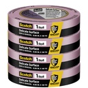 3M ScotchBlue 2080 Delikatna taśma do malowania powierzchni, 1 "x 60 Yds (Pack of 4) - Technologia Edge- Lock dla Sharp Lines, 60- Day Clean Removal, Delikatny niebieski Taśma do maskowania ścian i trymu, Brak pozostałości