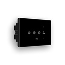 IOTICS Smart Wifi Board: 3 x Lights Switch i 1 x Fan Switch Module. Finger Touch, Remote, App Control. Voice via Home / Alexa. Home Automation Solution (Czarny)
