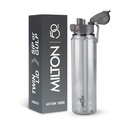 MILTON Aston 1000 BPA & BPS- Bezpłatna butelka wody 1 ltr Between 124; Food- Grade Plastic Between 124; 1-Click Open 124; Leak- Proof Between 124; Sip & Gulp Lid I Idealny do biura, Szkoła, College, Gym, Grey