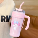 DOCAT 860ML Stal nierdzewna Tumbler ze szczelnym, Odkurzacz Izolacja kawy Tumbler, Nieszczelna szeroka Butelka na rozpylacz do ust ze szczelną, ciepłą i zimną Sipper do siłowni, Biuro, Sport, Podróże, Dom (Pink- 01)