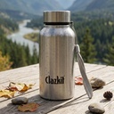Clazkit Stainless Steel Water Bottle, 500 ml - Single- Walled, Spill- Dowód, Food Stopień stali 124; Lodówka, Biuro, Szkoła, Podróże, Siłownia, Samochód (Silver)