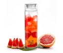 CELLO H2O Butelka szklana woda do użytku biurowego i dziennego 920 ml, przezroczyste 124; Trwałe i stylowe, Freezable & Lodówka bezpieczne, szczelne szeroki usta Leadfree Butelka szklanej wody do kuchni i podróży
