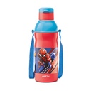 Milton Marvel Kool Elite 600 Izolowana butelka wody dla szkolnych dzieci I Food Grade, Nieszczelny dowód Flip Top Lid, Łatwy do przenoszenia pętli, Izolowana termokrzepliwa butelka dla dzieci, 492 ml, Czerwony (Spider - Man print)