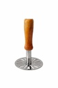 Clazkit Stainless Steel Potato Masher z drewnianym trzonkiem 124; Ciężki Pav Bhaji Masher z odpornym na ciepło drewnianym trzonkiem 124; Wegetable & Baby Food Masher 124; Narzędzie do rozdrabniania kuchni (8.5 cm Head)