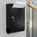 Plantex Letter Box / GI Steel Magazine Holder / Skargi Box & Sugestion Box for Office with Secure Lock and Keys / News Paper Holder / Mail Box / Post Box- (Black) Wall Mount