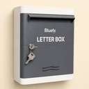 "ABS Plastic List Box Sugestion Box for Home, Office & Gate - A4 rozmiar skrzynki pocztowej z zamkiem i kluczem, odporny na wilgoć, wytrzymały Wall Mount Post Box" (White Grey)