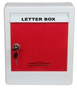 Lepose Trwałe Plastic Letterbox do domu, Brama, Biuro, Mur, Apartament, Banglow, Wille z 2 Kluczami w kolorze czerwonym i białym