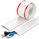 PVC Cord Cover | Floor Cord Cover | Self-Adhesive Floor Cord Hider | Flexible Cuttable Cable Protector for Wires, Reusable Cable Cover Protector | Cord Cover for Wall TV Extension Cables