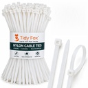Tidy Fox Heavy Duty Nylon Cable Ties, Self Locking Zip Ties, 12 cali (300 mm) x 3,6 mm, Opakowanie 100, biały, do zarządzania kablem, Ogród i Outdoor use, Made in India
