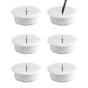 Serplex 6Pcs 2- Inch Okólnik biurko kable Grommety, Obwód stołowy, biały