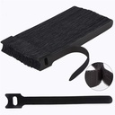 Hiańskie kable wielokrotnego użytku, Haki i kordy pętlowe, 6 Inch, Czarny, Regulowany Realisable Wire Organizatory do zarządzania kablem, PC, TV, biurko, Strona główna i biuro, Opakowanie 60