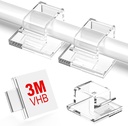Mini przylepne klipy kablowe IMOX - Zmodernizowane uchwyty z drutu ściennego do zarządzania kablem: małe kordowe klipy do ściany, pod biurko, Diwali Lights, Samochód, Ethernet, Elektryczny Wire Hook (Opakowanie 40)