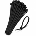 MSTICK Heavy Duty Strong Zip Wire Fastener - 8 Inch (200mm x 4,8 mm) Odporny na ciepło kabel samozamykający do użytku wewnętrznego i zewnętrznego - opakowanie 100, czarny