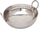 KC Sandwich Bottom Heavy Guage Stal nierdzewna Hammered Kadhai Cookware (1500 ML)