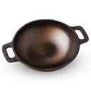 The Indus Valley Super Gładki odlew żelaza Kadai 124; Średnio, 25,4cm / 10 cali, 2,5Ltr, 2,4kg 124; Nonstick, Wcześniej Sezonowane Kadhai, 100% Czysty & Toksyna - wolne, No Chemical Coating