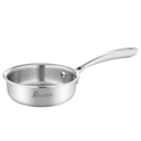 Trójwarstwowa stal nierdzewna Tadka Pan (0,6L, 13cm) z innowacyjnym uchwytem chłodnym, 2,5mm Grube Ciężkie Dolne Mleko Pan & Tadka Pan, Brak powłoki chemicznej, Przyjazne do indukcji Cookware, 5-letnia gwarancja
